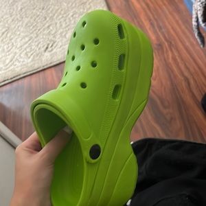 neon platform crocs